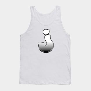 Letter J - White / Grey fade Tank Top